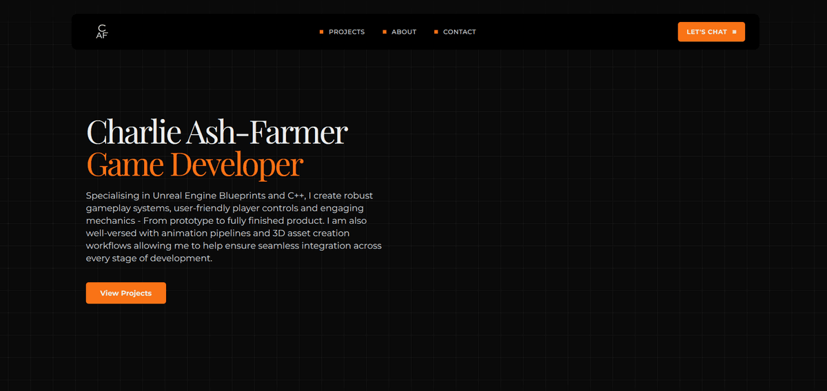 Screenshot of Portfolio Website