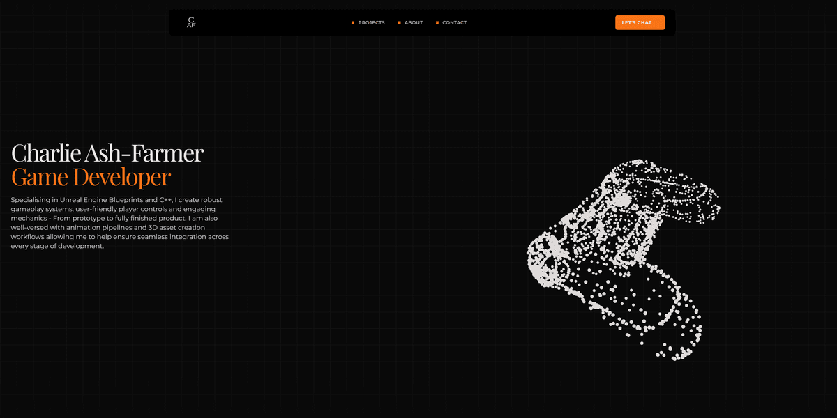 Screenshot of Portfolio Website